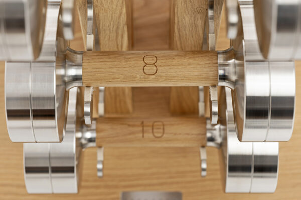 wooden dumbbell rack