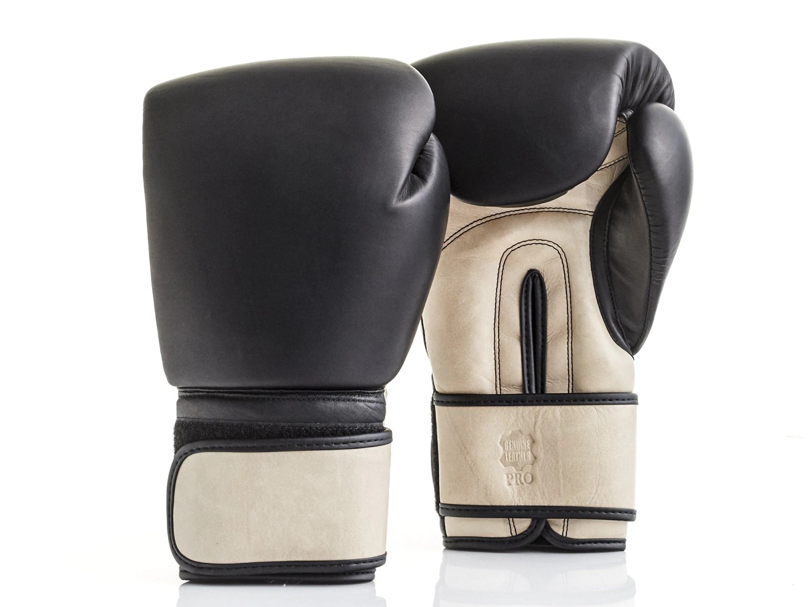 Deluxe Leather Boxing Gloves, Velcro Straps