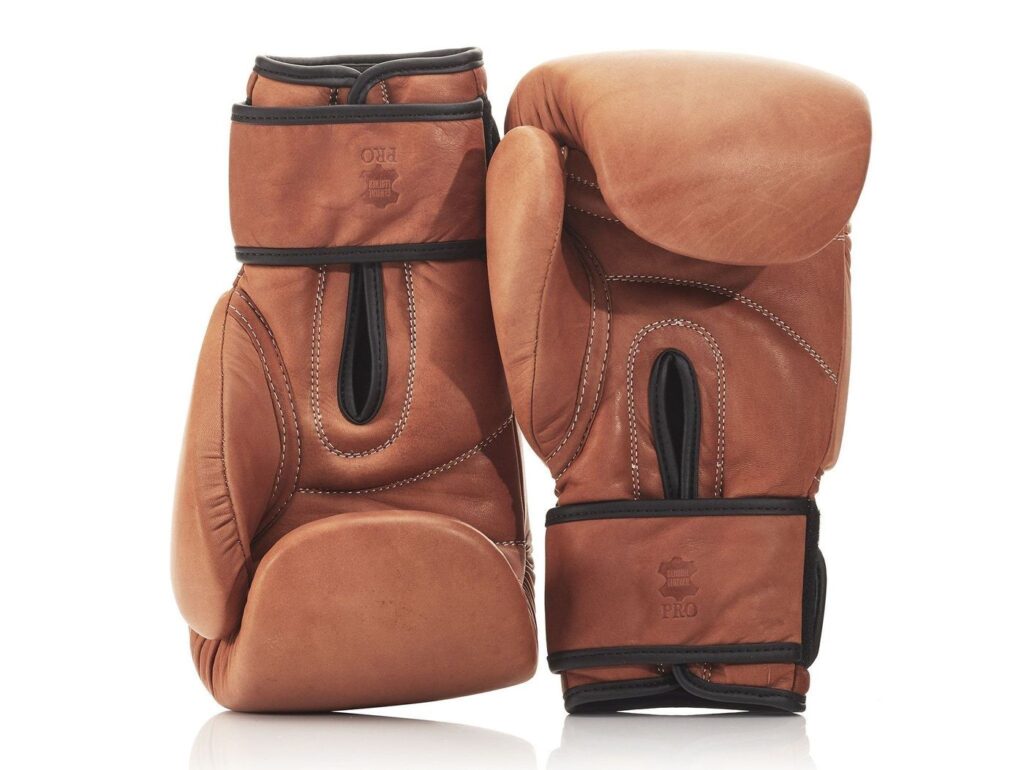 Deluxe Leather Boxing Gloves Velcro Straps Paragon Studio