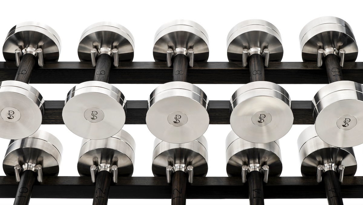 How we brand the end-plates on our Custom Dumbbells