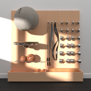 gym storage wall