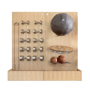 Luxury gym storage wall for dumbbells