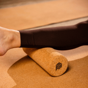 Luxury Cork Yoga Kit - Roller in use