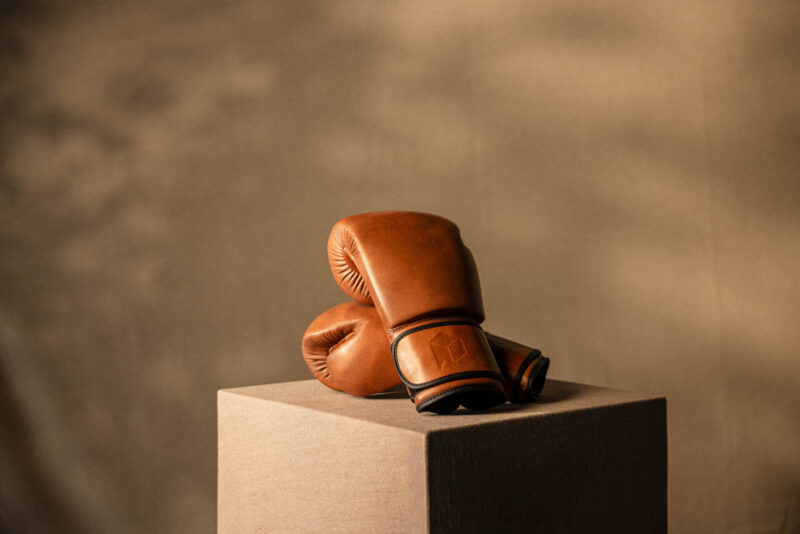 retro leather boxing gloves