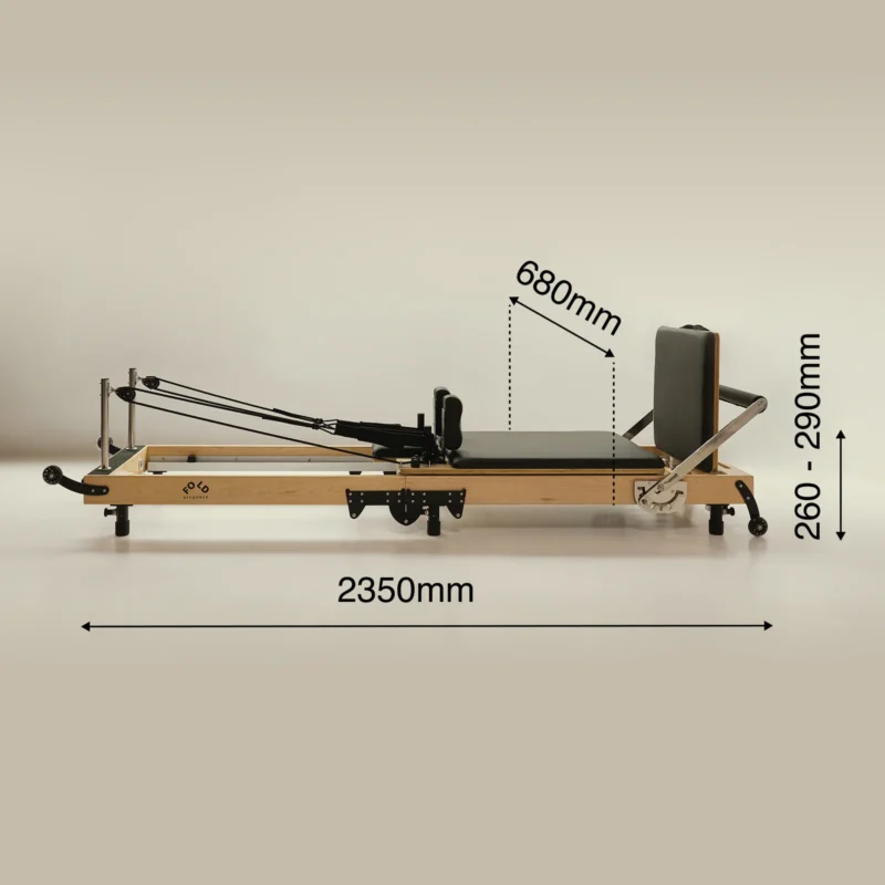 FOLD Reformer Pilates bed dimensions unfolded