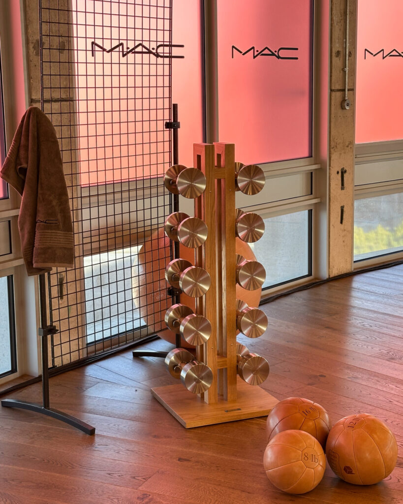 MAC Cosmetics Studio Fix Foundation event with Paragon Studio fitness equipment.